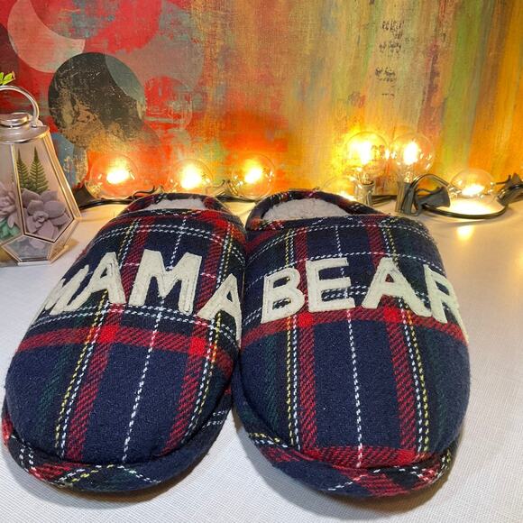 Mama Bear Slipper, Tartan Plaid, Small - Picture 1 of 10
